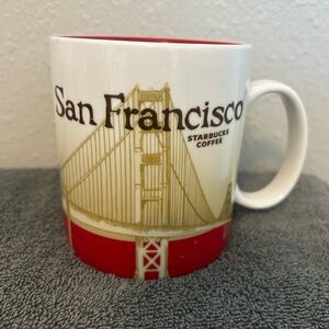 Starbucks San Francisco Red & Gold Ceramic Mug collector’s series.